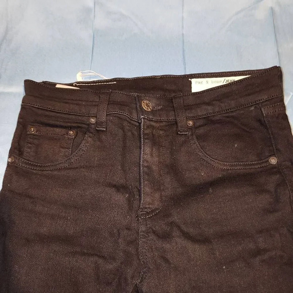Rag & Bone Womens Black Raw Hem 10" Capri Jeans 25 - Picture 3 of 8